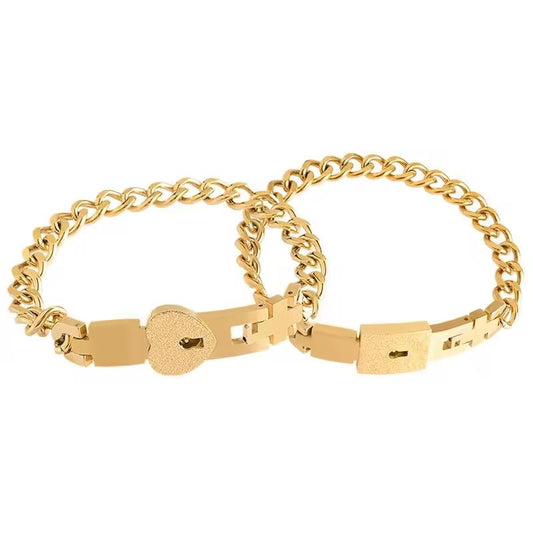 Locked Hearts Couple Bracelets