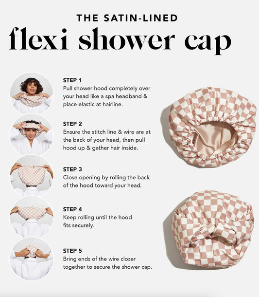 Satin-Lined Flexi Shower Cap